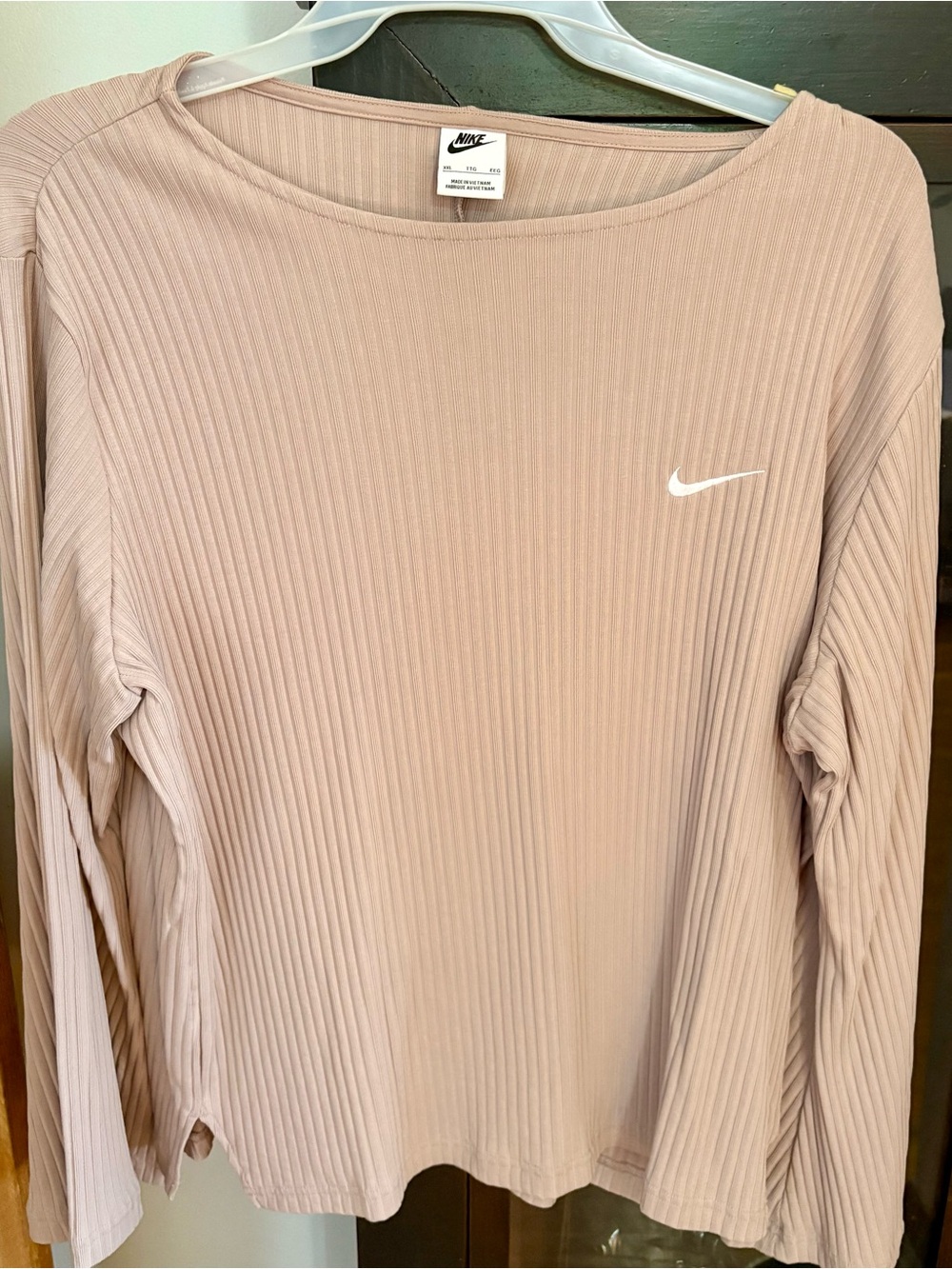 Nike Women's Ribbed Long-Sleeve Top — Rose Tan